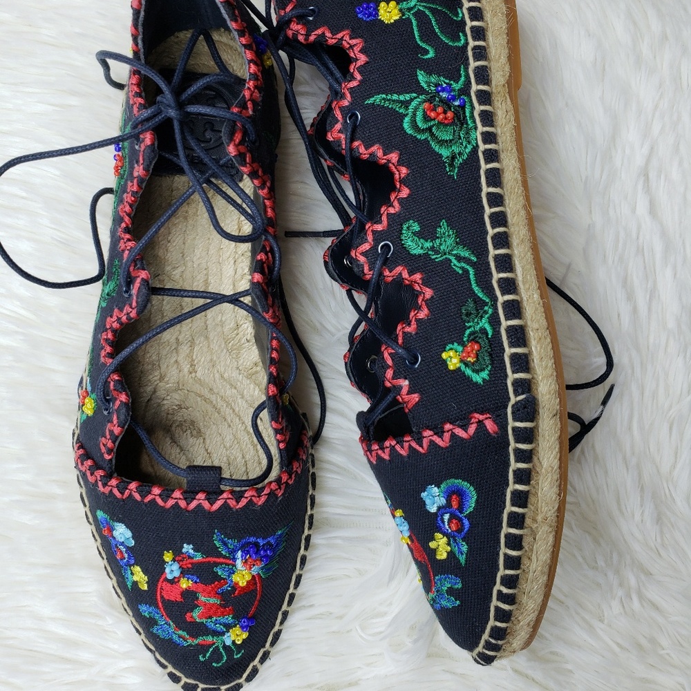 Tory Burch Sonoma Embroidered Gillie Espadrille - Picture 3 of 8